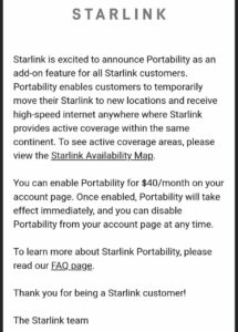starlink portability announcement